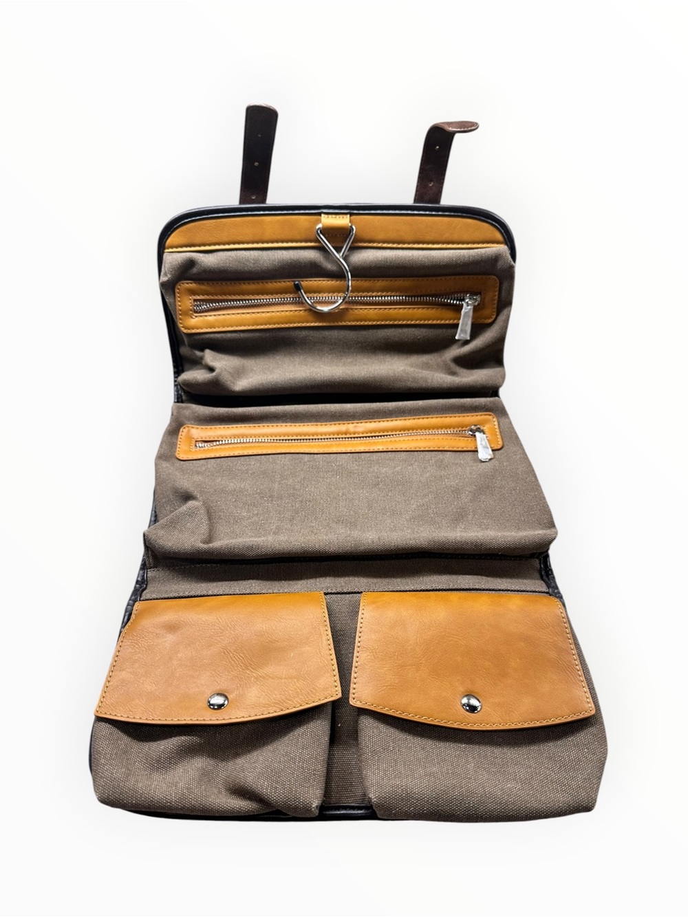NWOT Vetelli Hanging Travel Toiletry Bag Mens Leather Dopp Kit Organizer